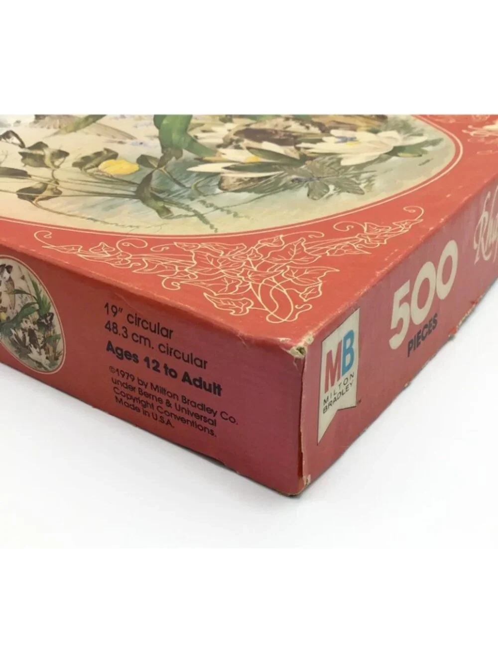 Milton Bradley Rhapsody Series Vintage Bird 500 Piece Round Puzzle Complete